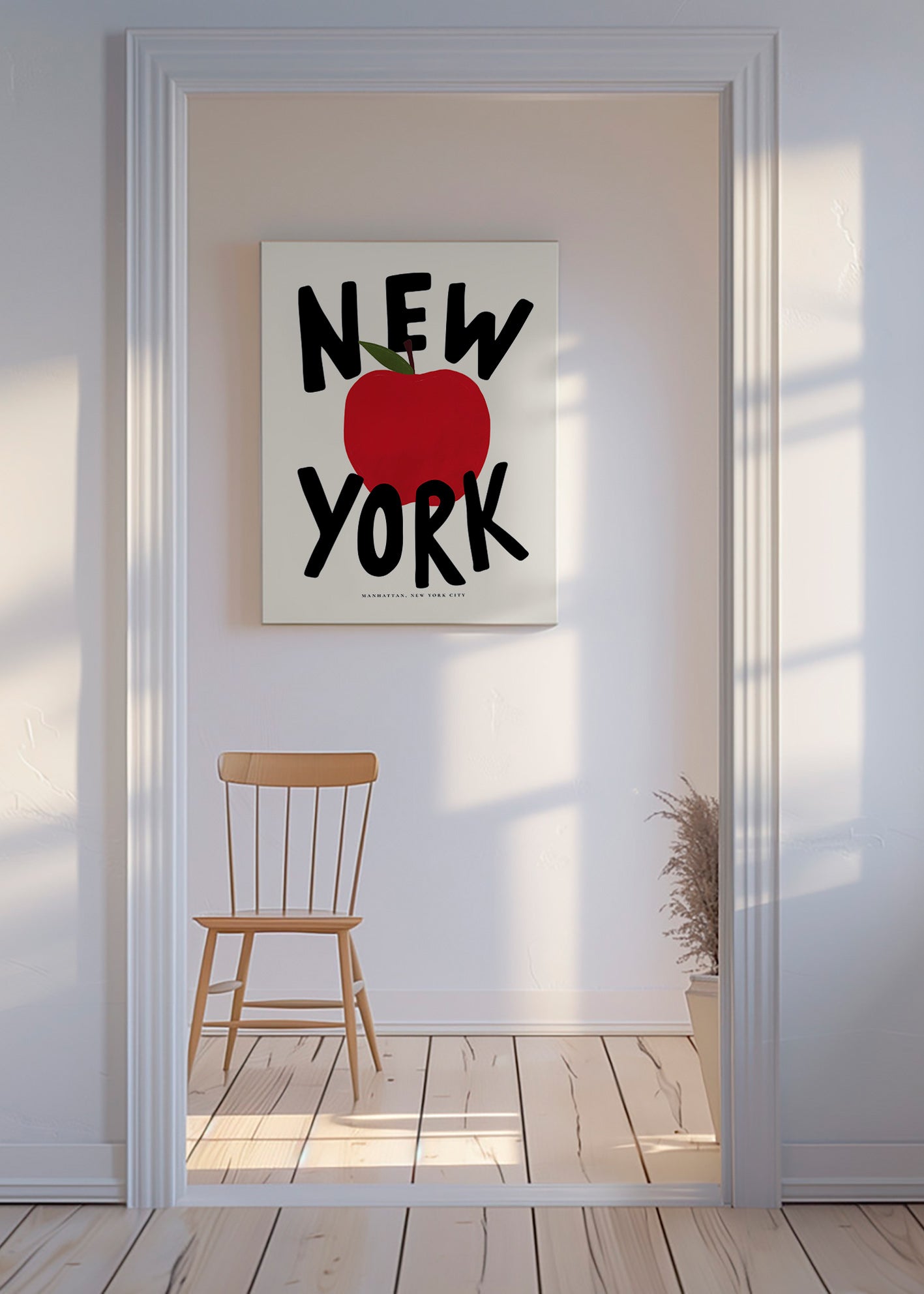 Kitchen art New York red apple poster