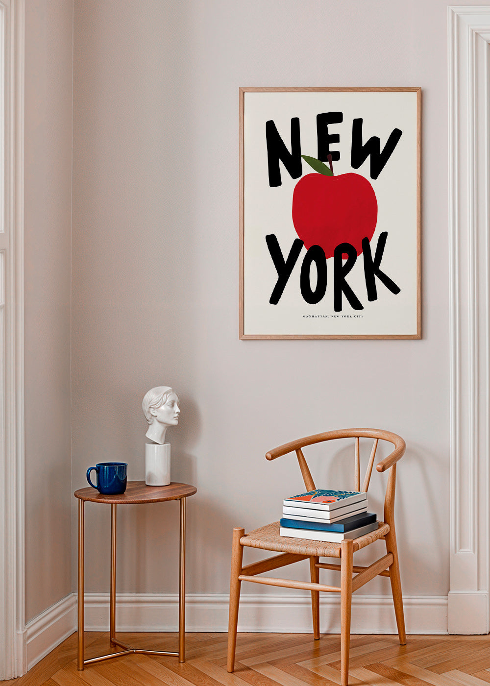 Kitchen art New York red apple poster