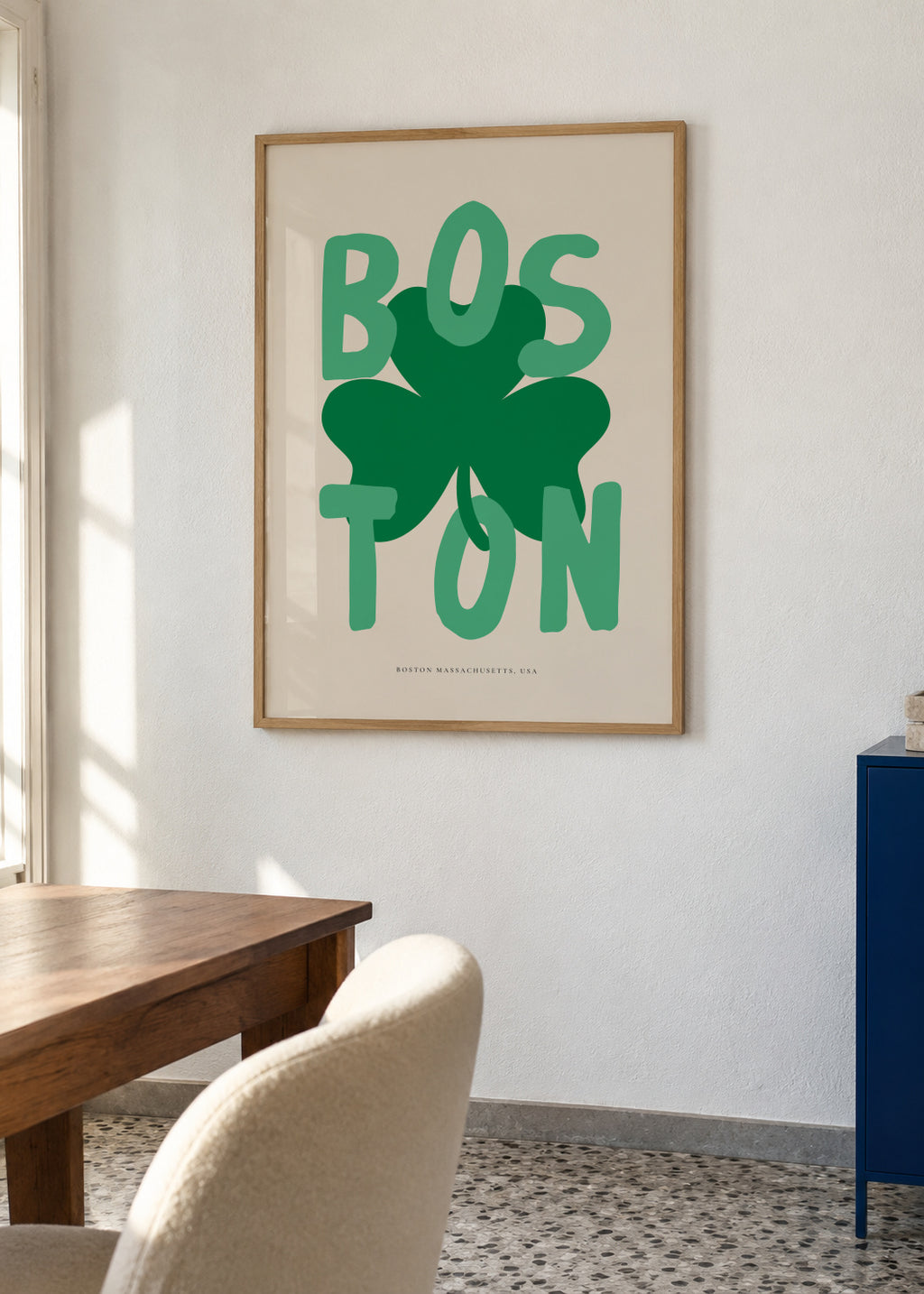 Boston - Framed poster in an interior