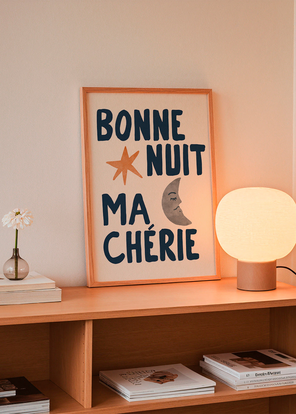 Lámina infantil con frase nocturna y luna – Product1