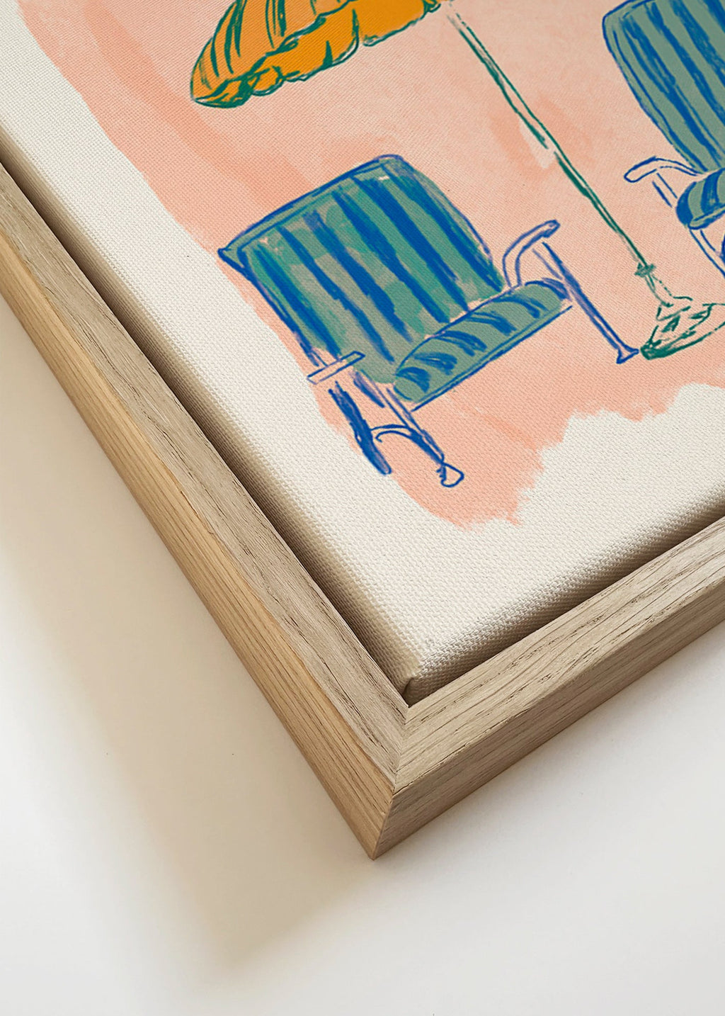 Ilustración La Dolce Vita con sombrilla y sillas – Canvas detail