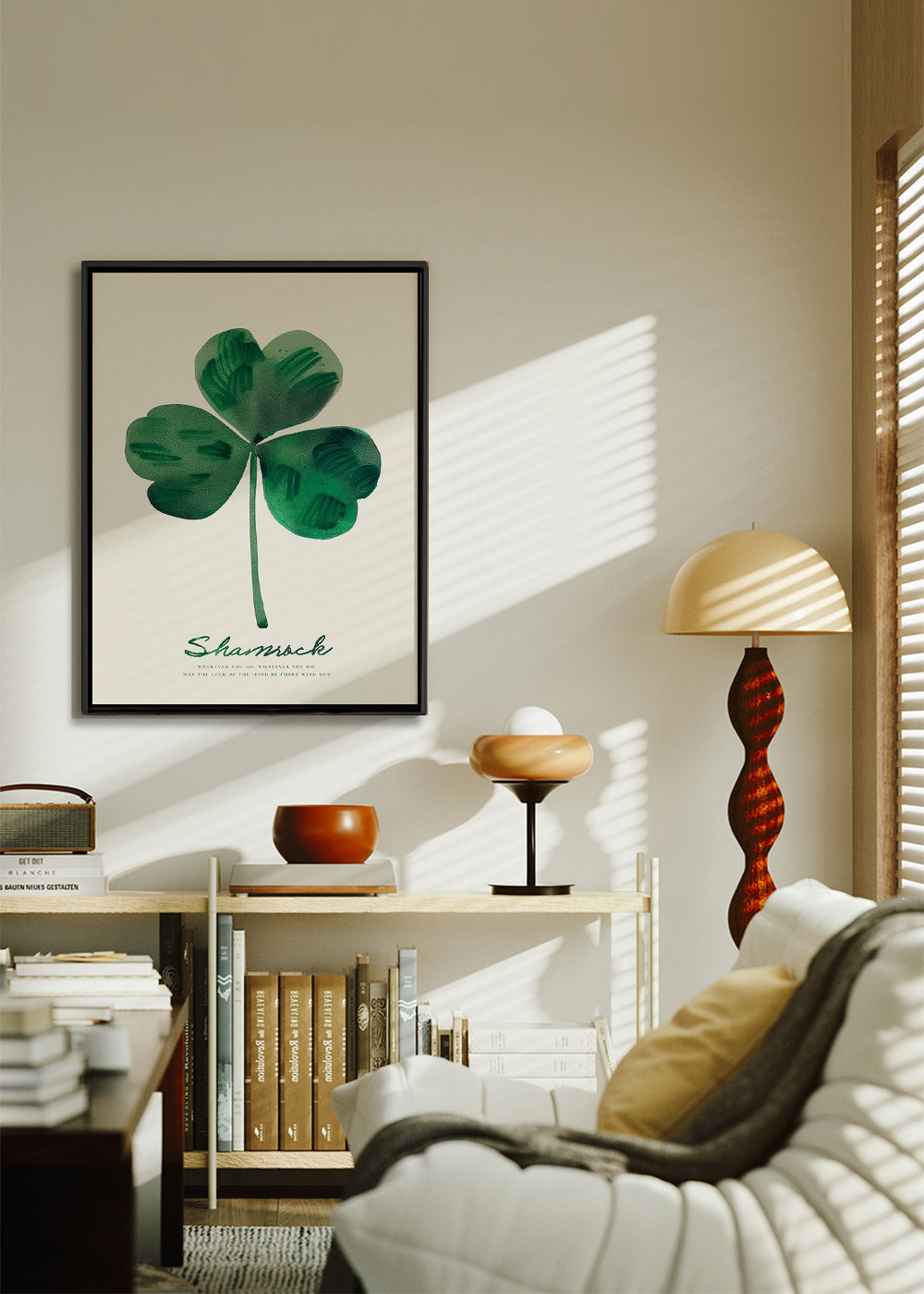 Lámina botánica Shamrock trébol en acuarela – Canvas1