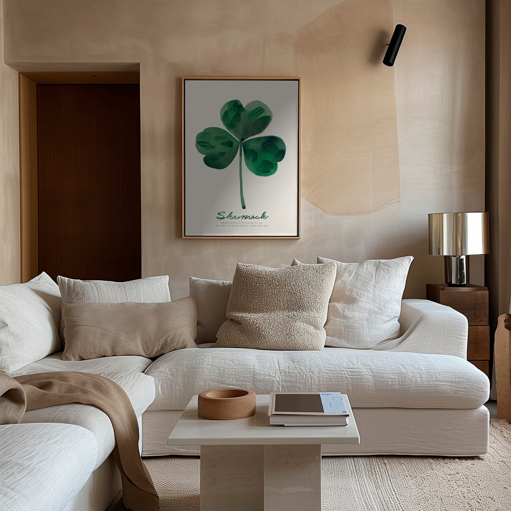 Lámina botánica Shamrock trébol en acuarela – Canvas2