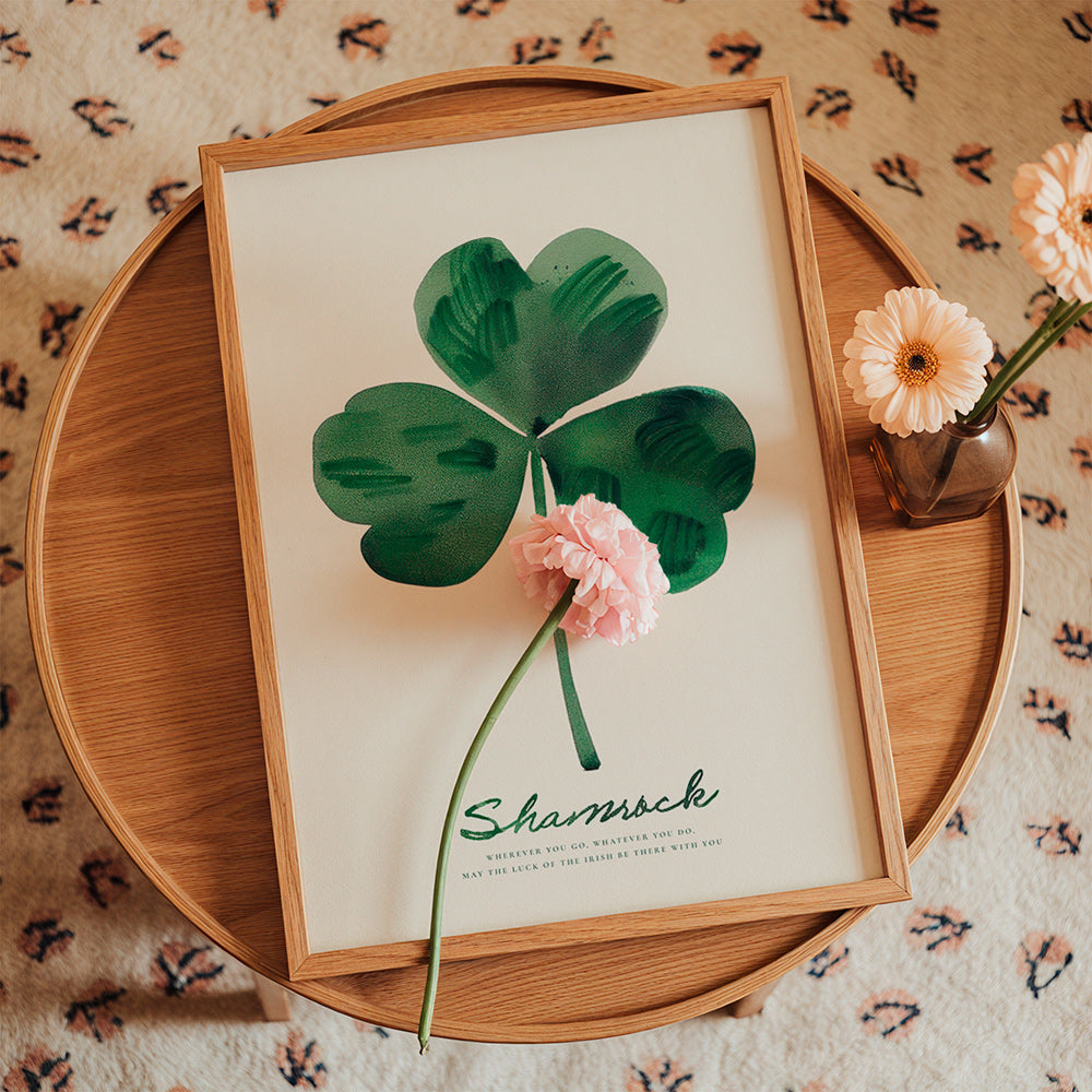 Lámina botánica Shamrock trébol en acuarela – Product1