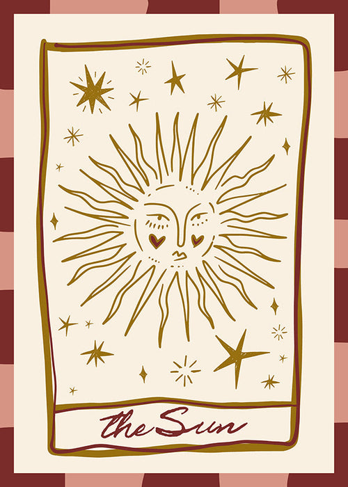 Ilustración del sol estilo carta vintage