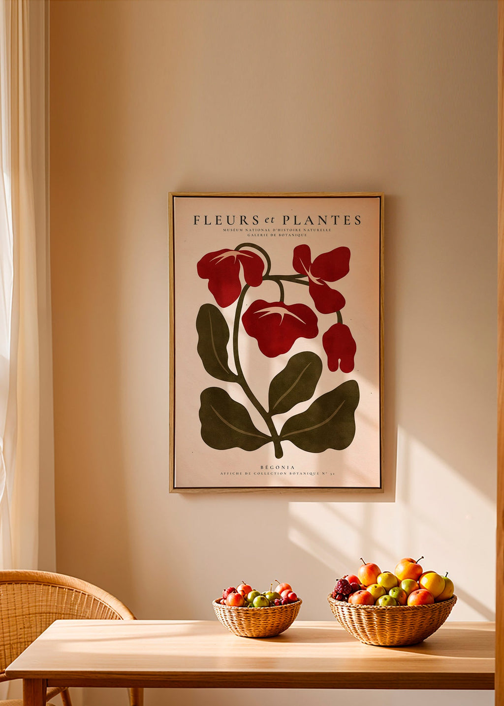 Botanical print: Red begonia artwork