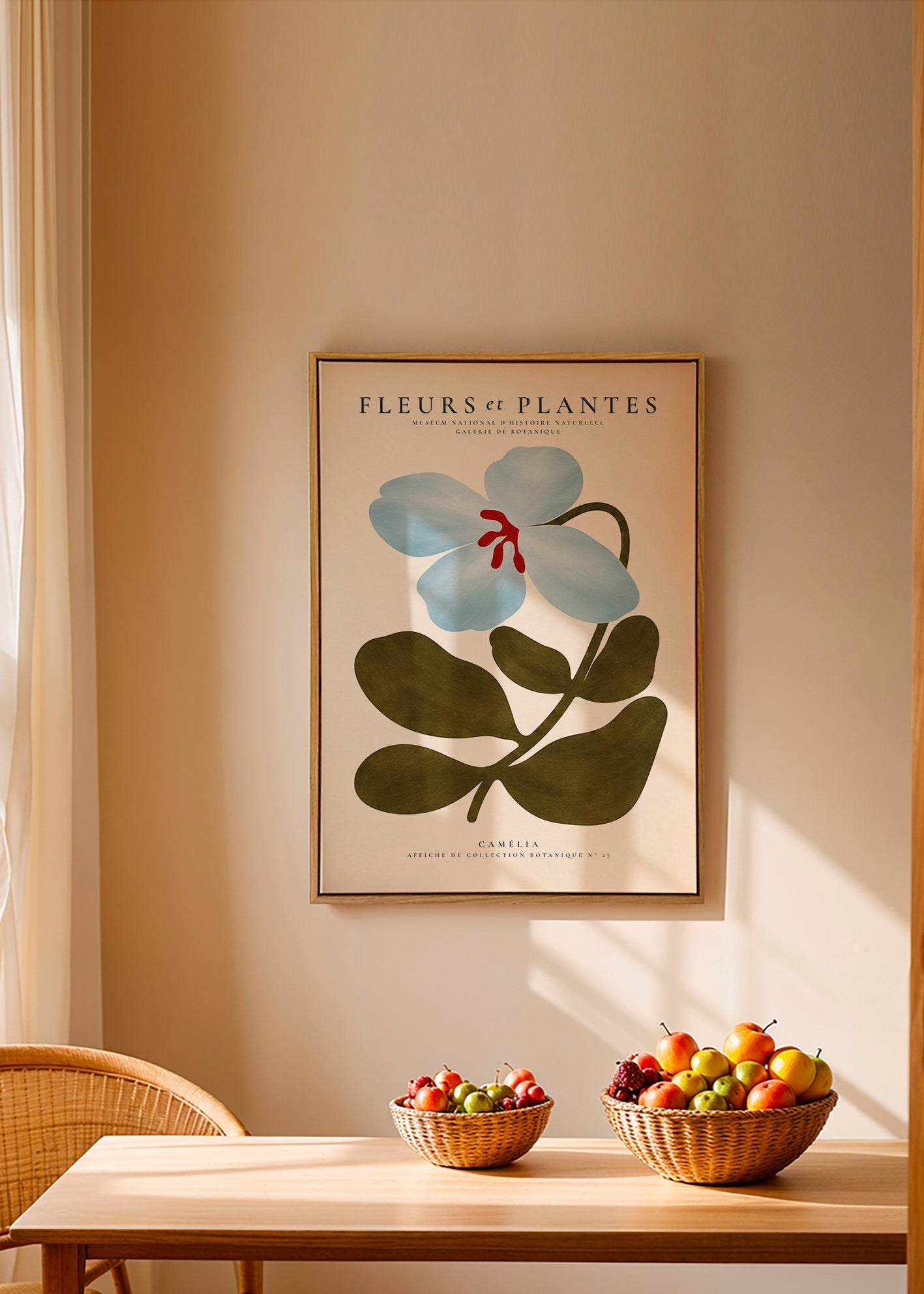 Botanical print Blue Camellia
