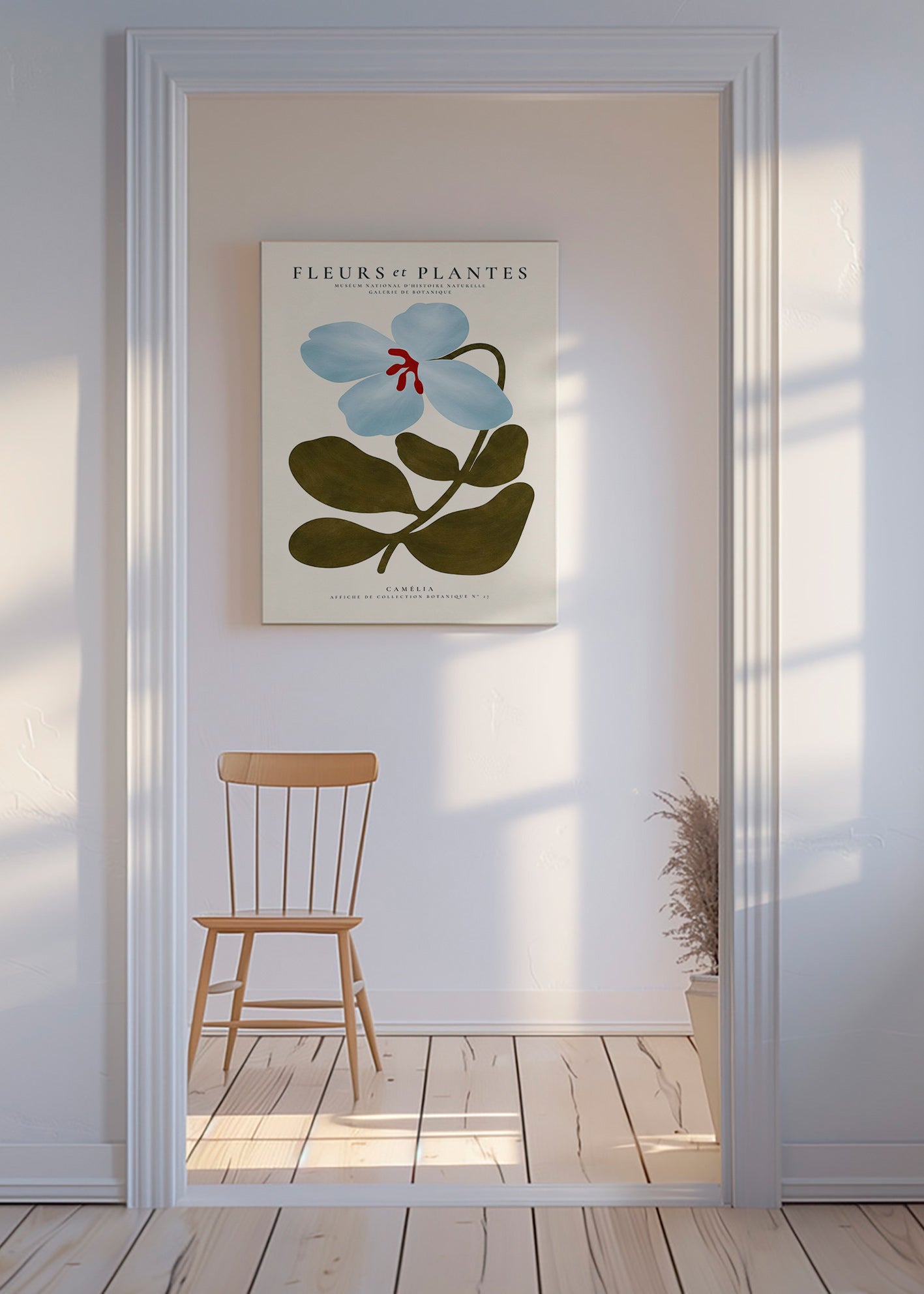 Botanical print Blue Camellia