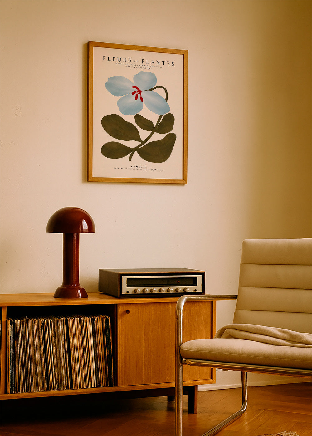 Botanical print Blue Camellia