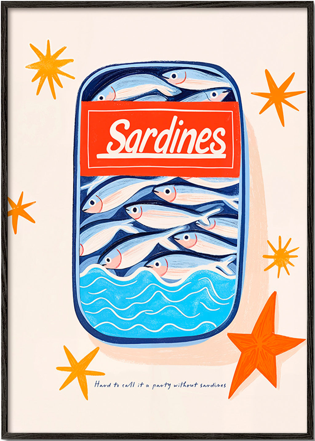 Kitchen art: illustrated sardine tin