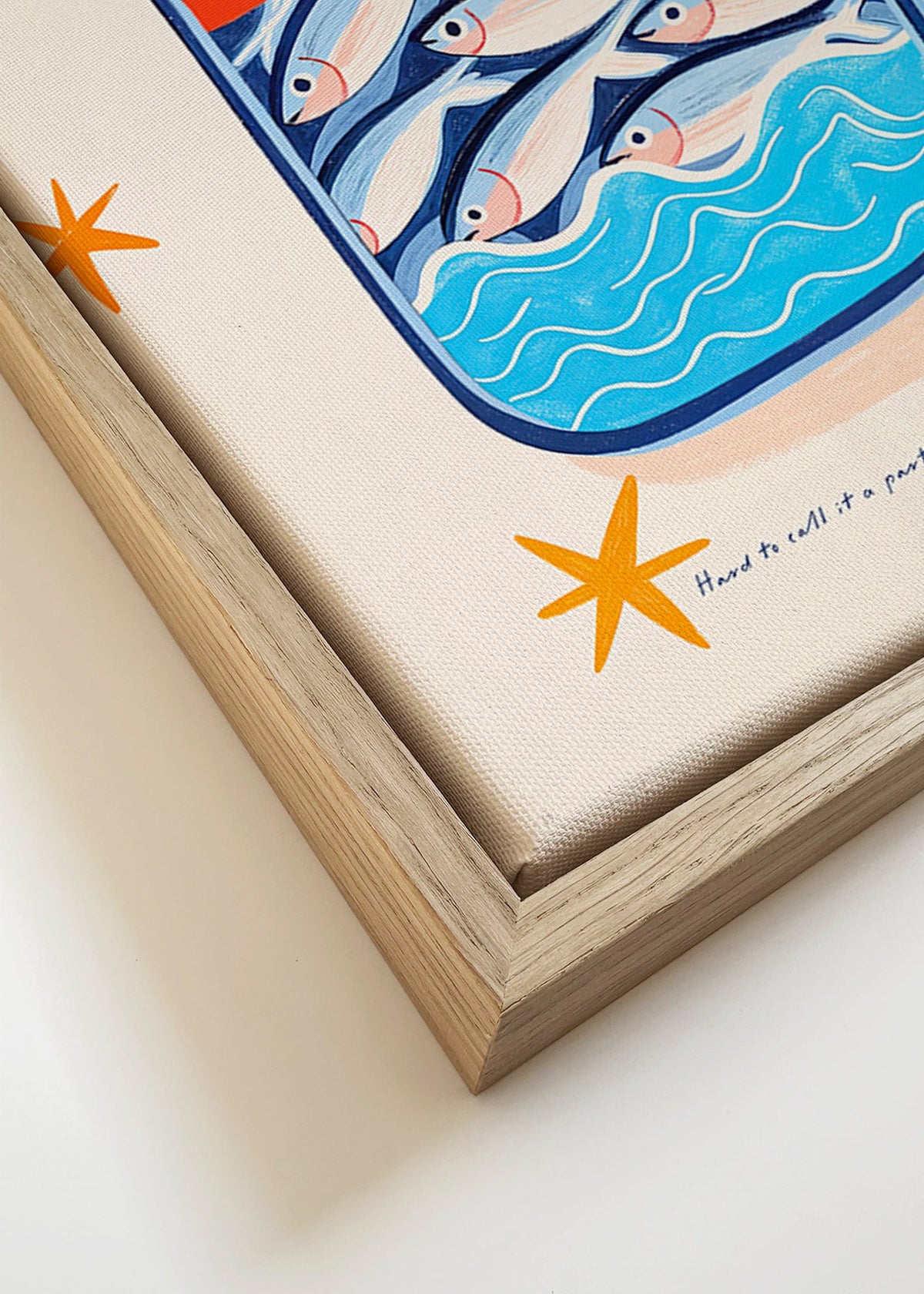 Cuadro de cocina: lata de sardinas ilustrada – Canvas detail