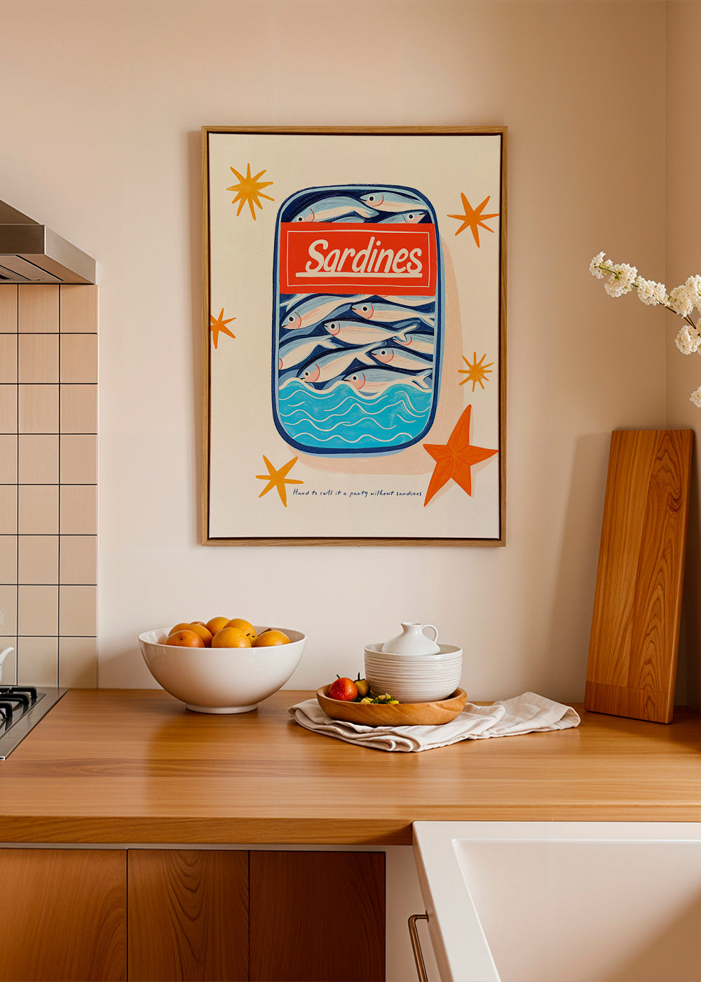 Kitchen art: illustrated sardine tin