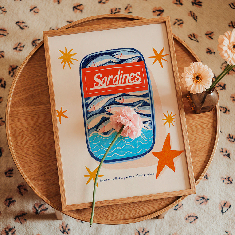 Kitchen art: illustrated sardine tin