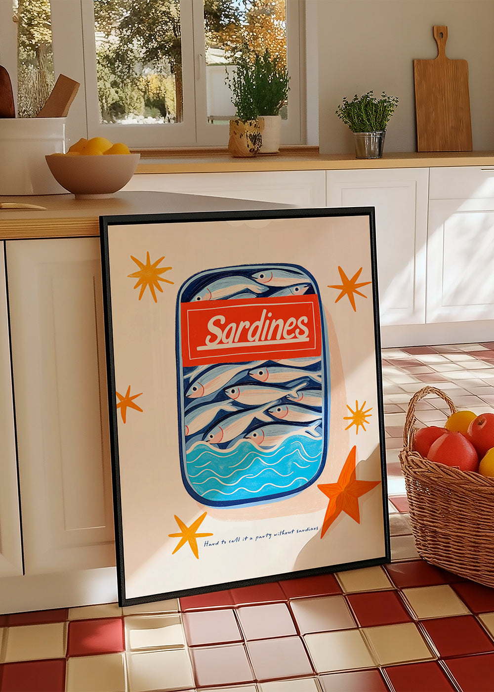 Kitchen art: illustrated sardine tin