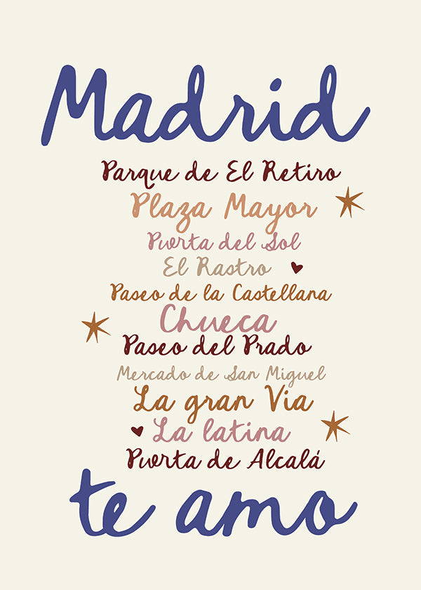 Travel poster Madrid bold typography