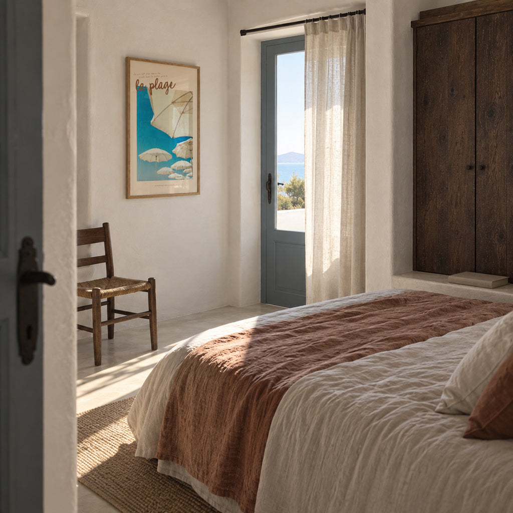 La Plage - Framed poster in an interior