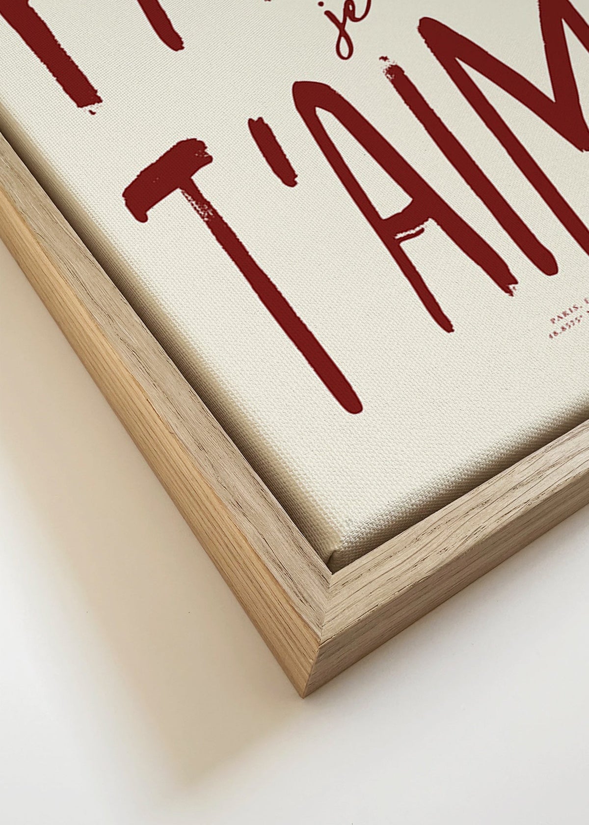 Cuadro de ciudades tipográfico Paris je t'aime – Canvas detail