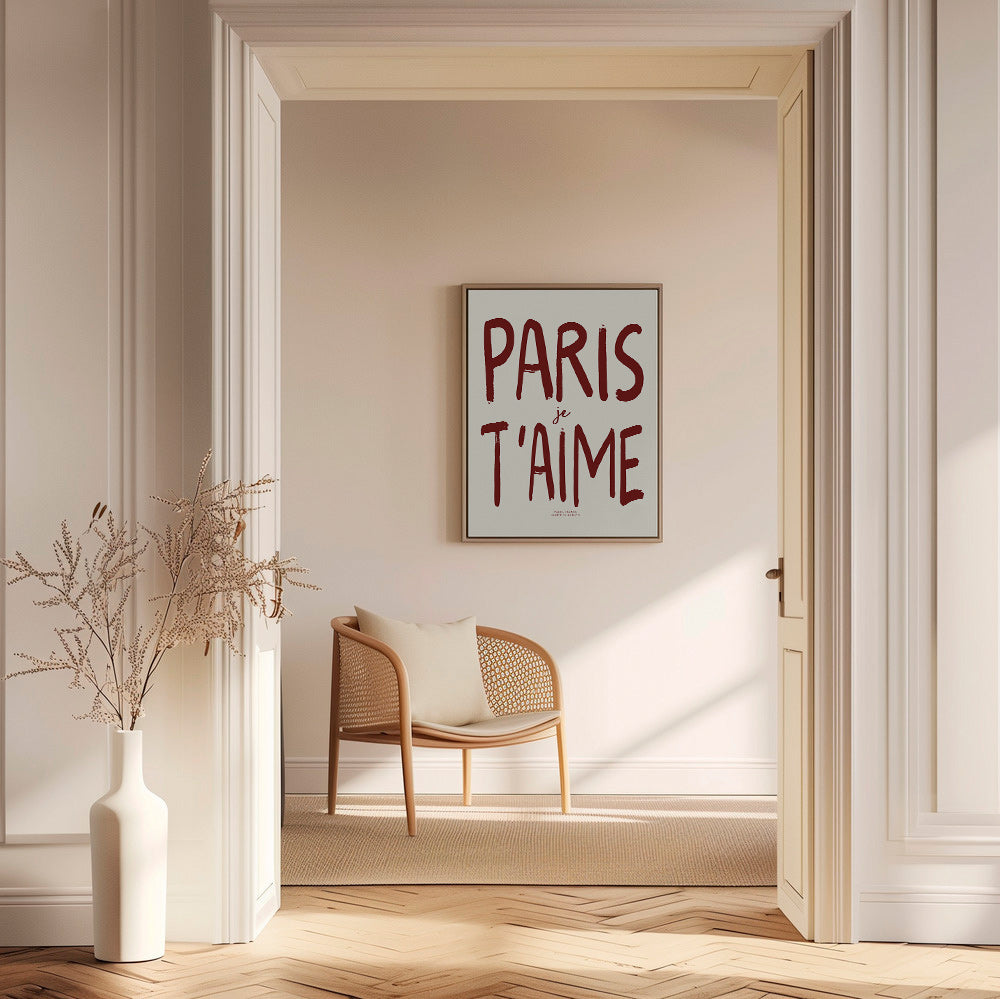 Travel poster with Paris typography