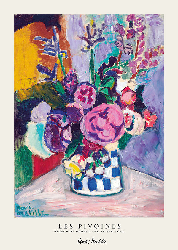 Botanical print colorful bouquet