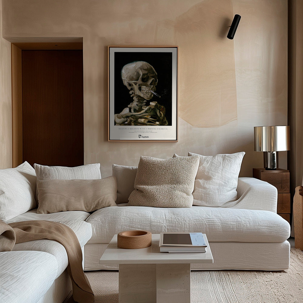 Cuadro vintage con calavera fumando – Canvas1
