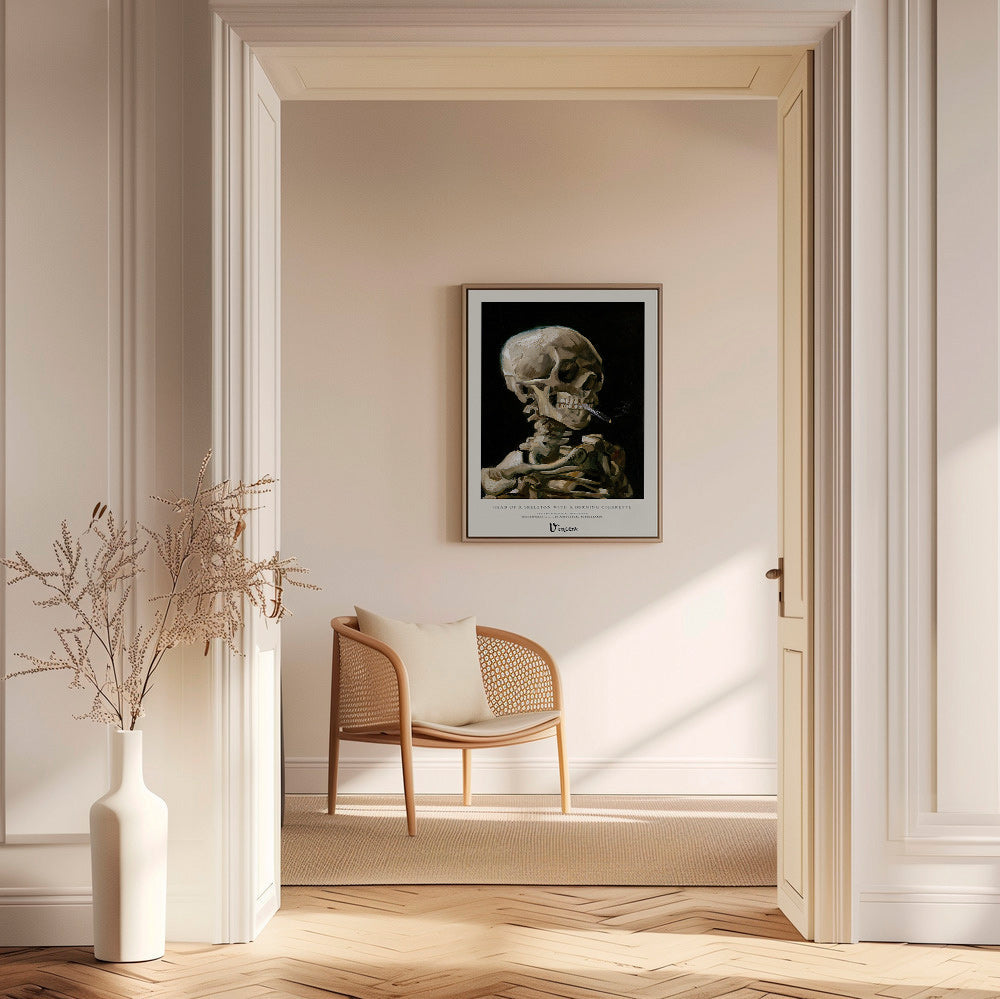 Cuadro vintage con calavera fumando – Canvas2