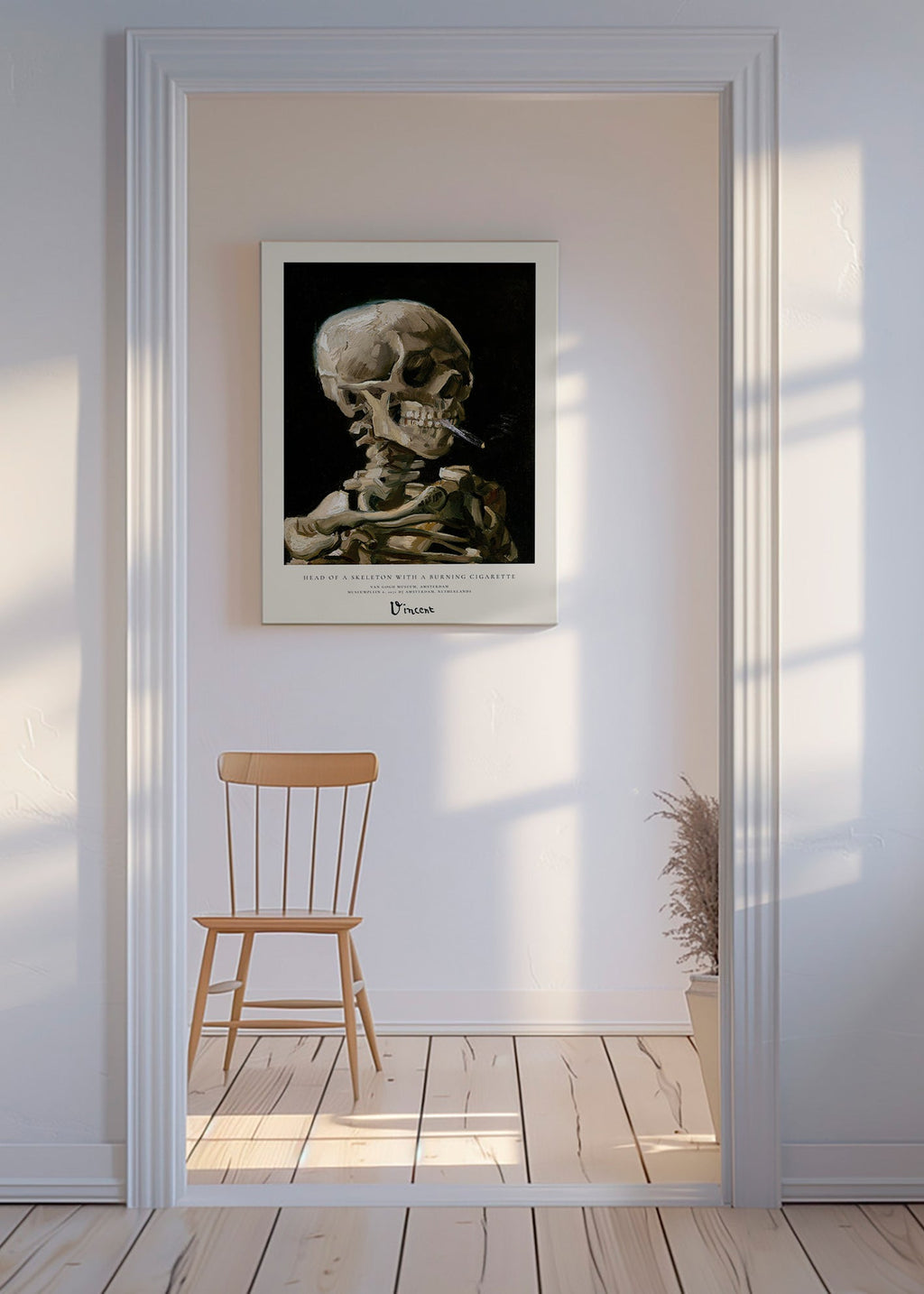 Cuadro vintage con calavera fumando – Canvas