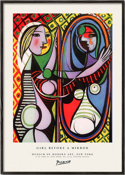 Abstract painting of a figure before a mirror