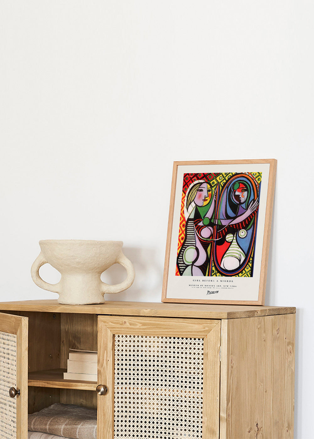 Abstract painting of a figure before a mirror