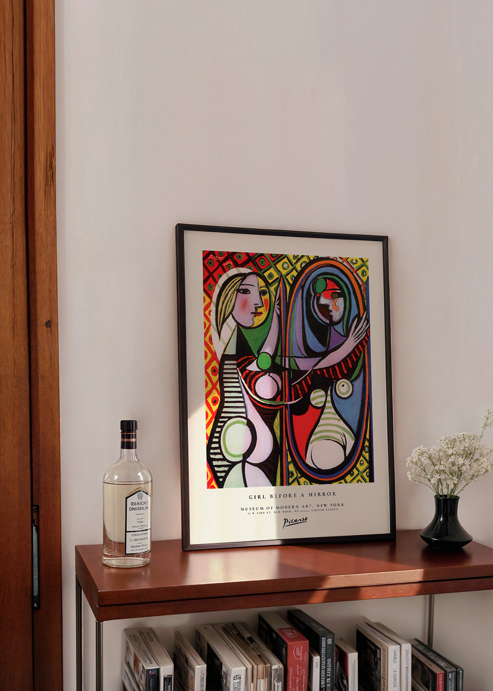 Abstract painting of a figure before a mirror