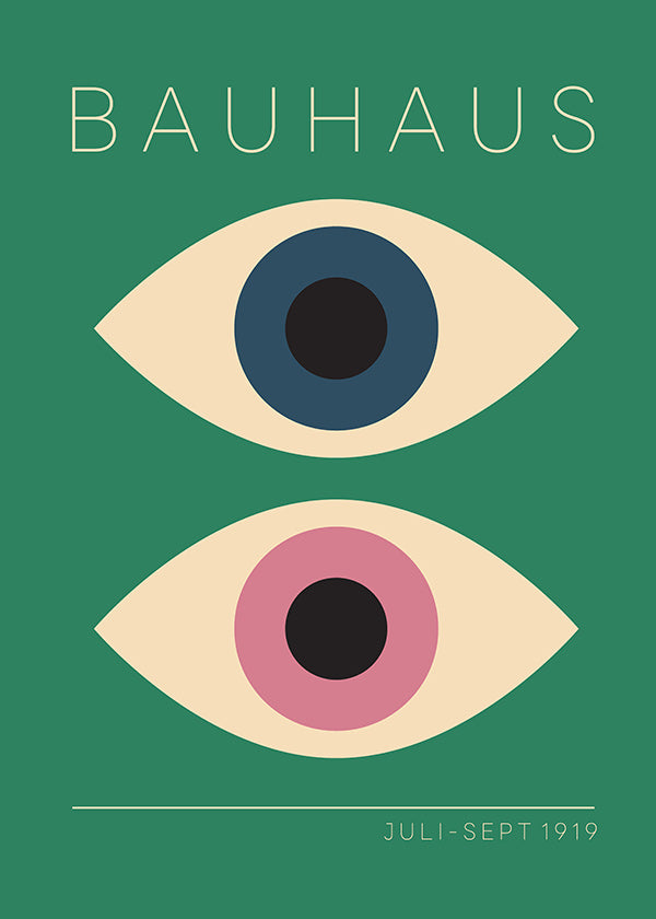 Cuadro geométrico Bauhaus con ojos dobles