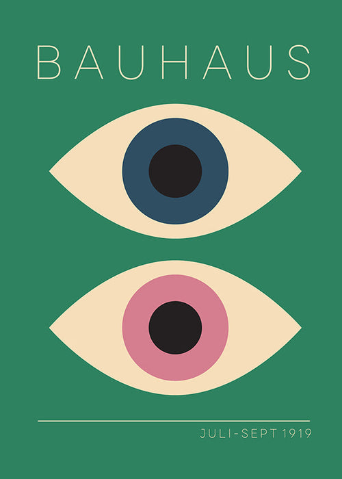 Cuadro geométrico Bauhaus con ojos dobles