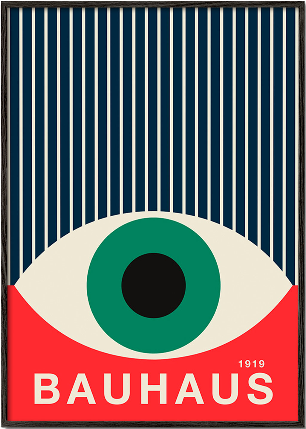 Ilustración Bauhaus con ojo gráfico – Black Frame