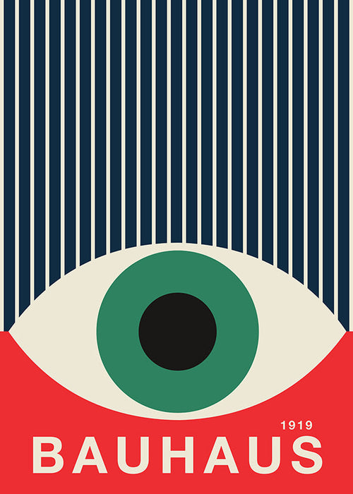 Ilustración Bauhaus con ojo gráfico