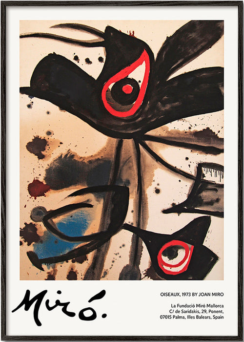 Cuadro abstracto con motivos de aves negras – Black Frame