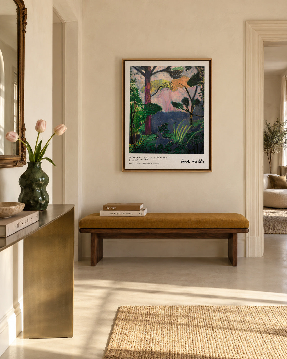 Moroccan Landscape By Henri Matisse - Framed canvas in an interior