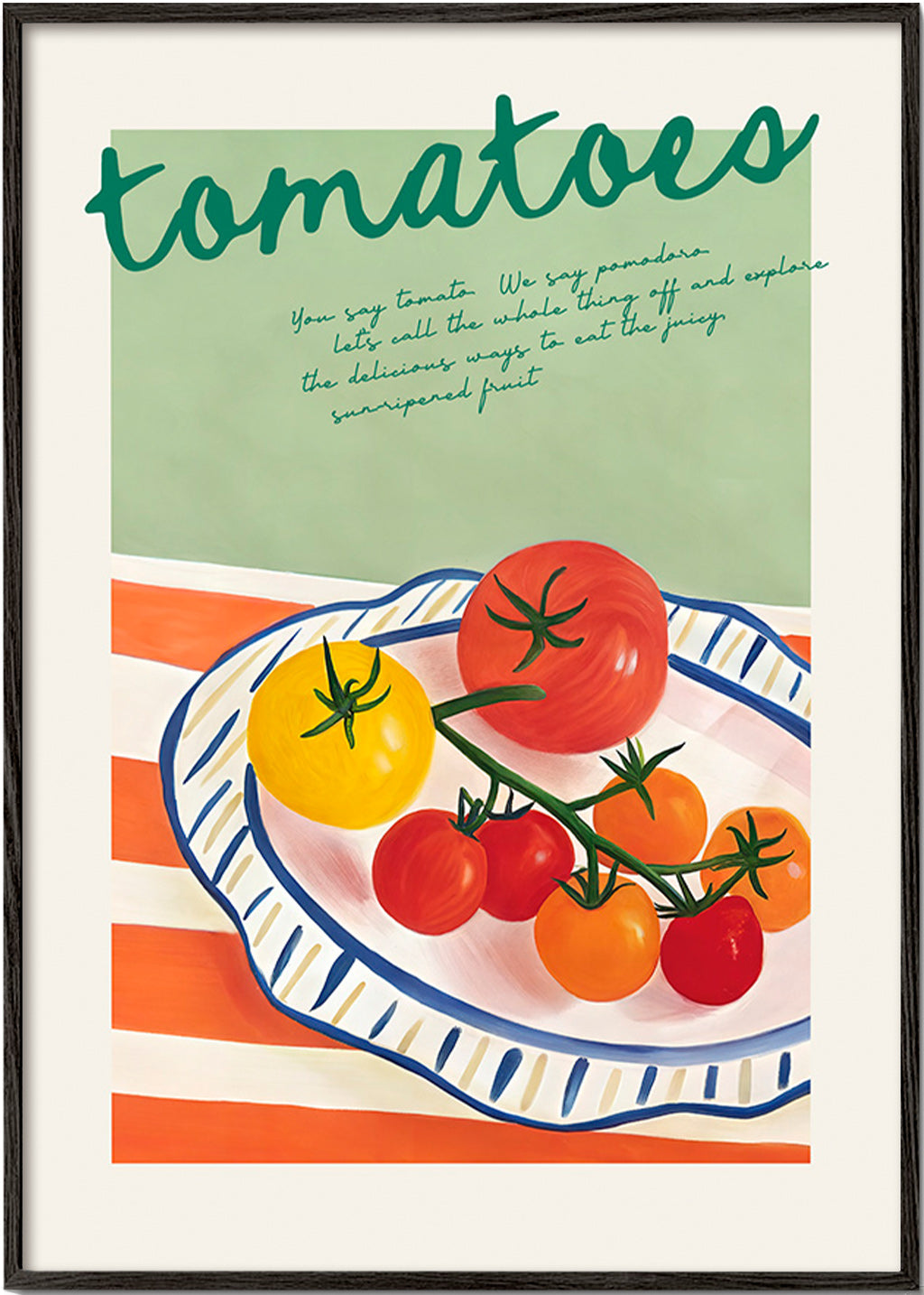 Kitchen art: tomatoes still life illustration