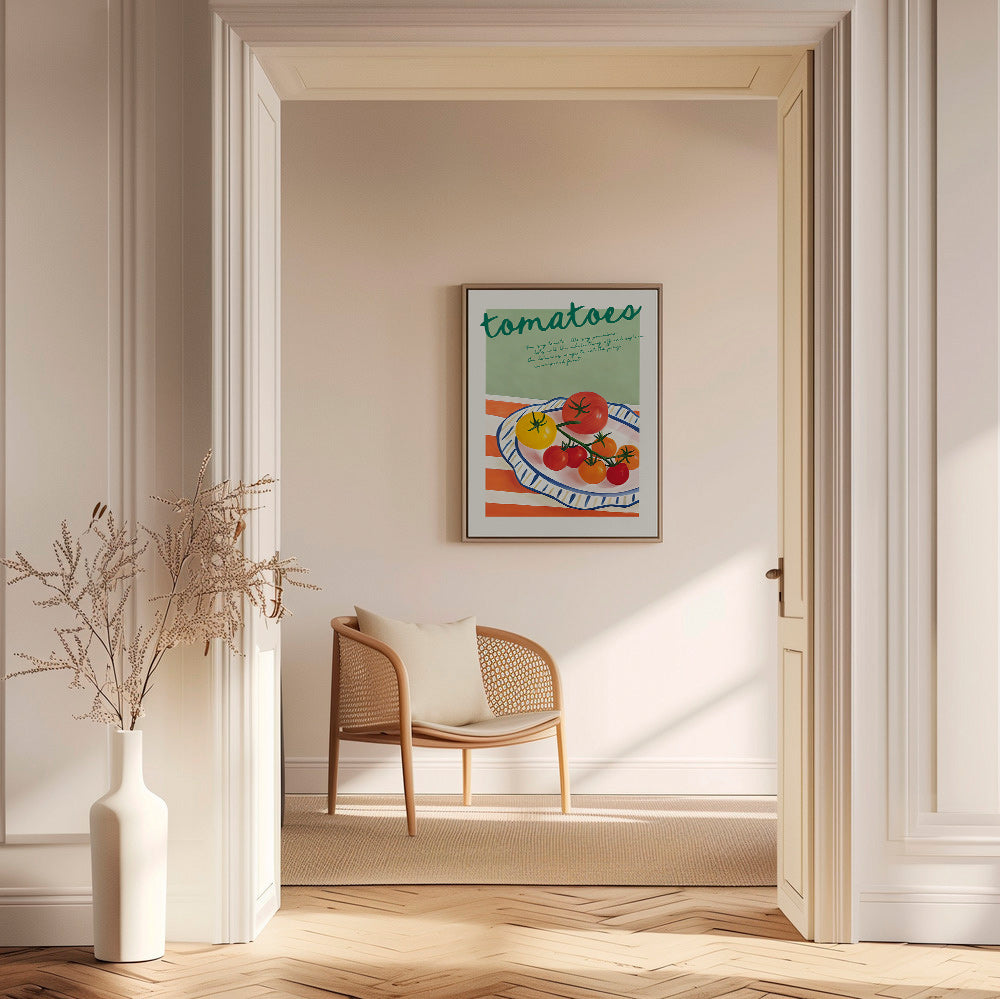 Kitchen art: tomatoes still life illustration