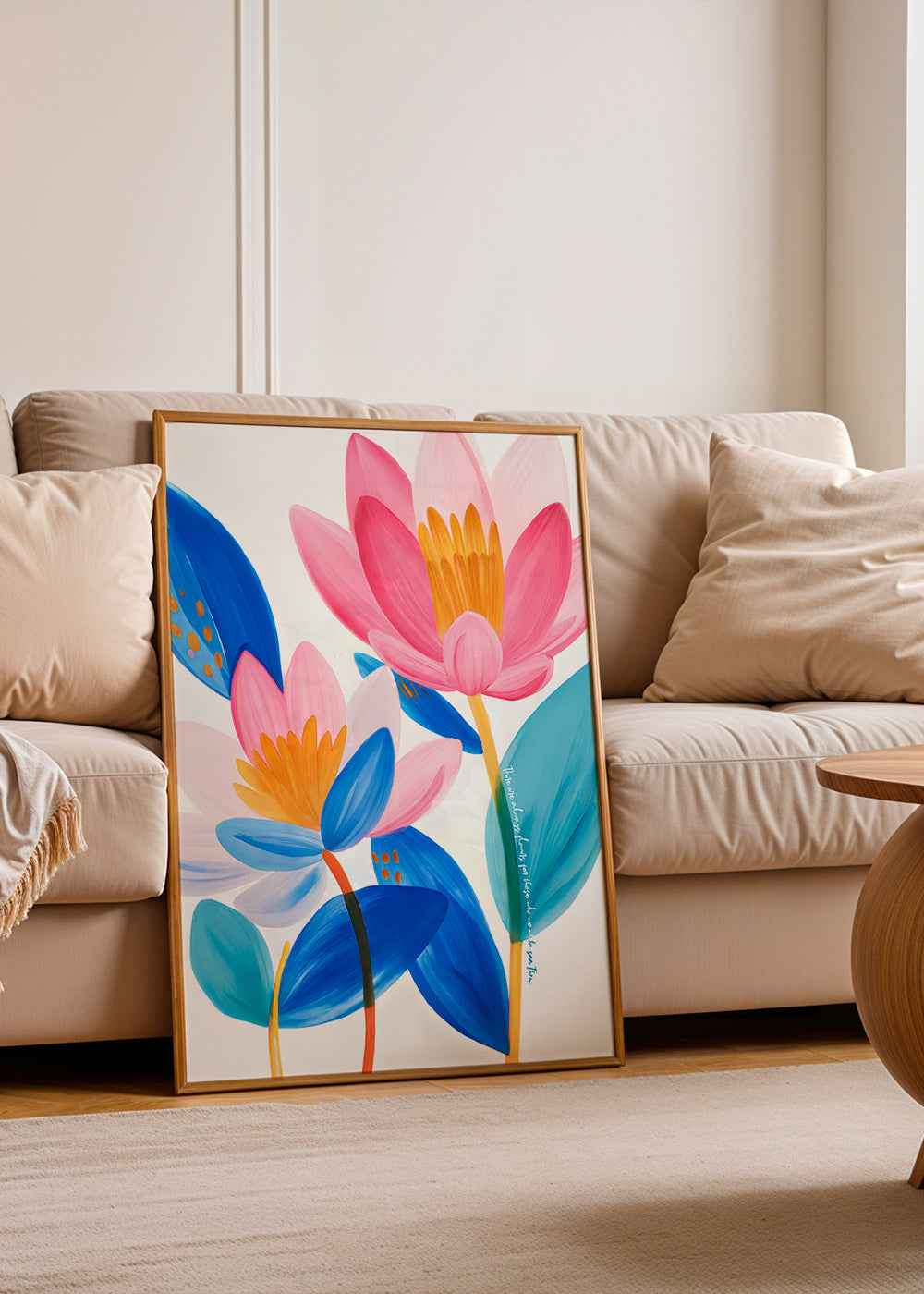Lámina botánica flores rosas y azules – Product2