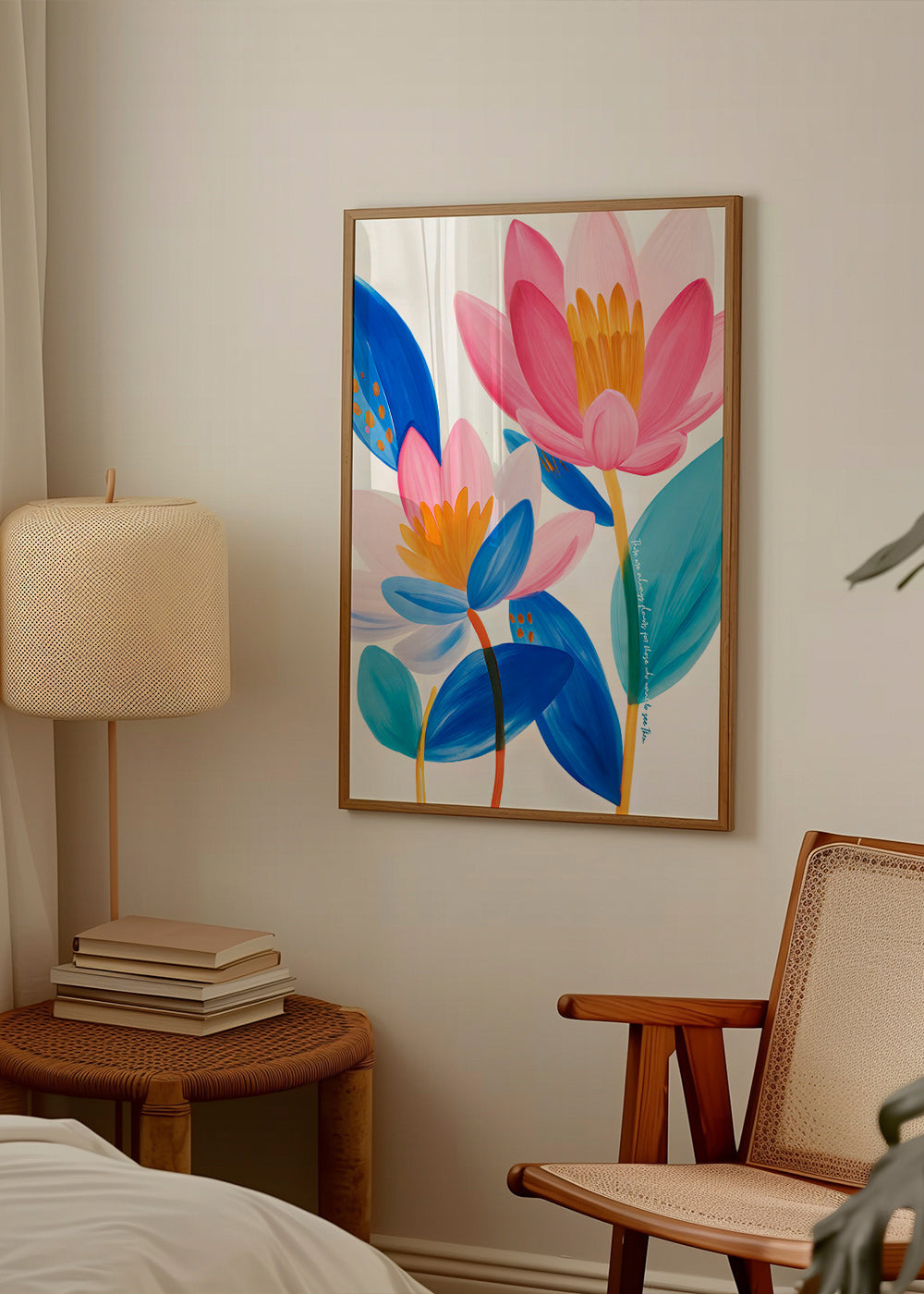 Lámina botánica flores rosas y azules – Product3