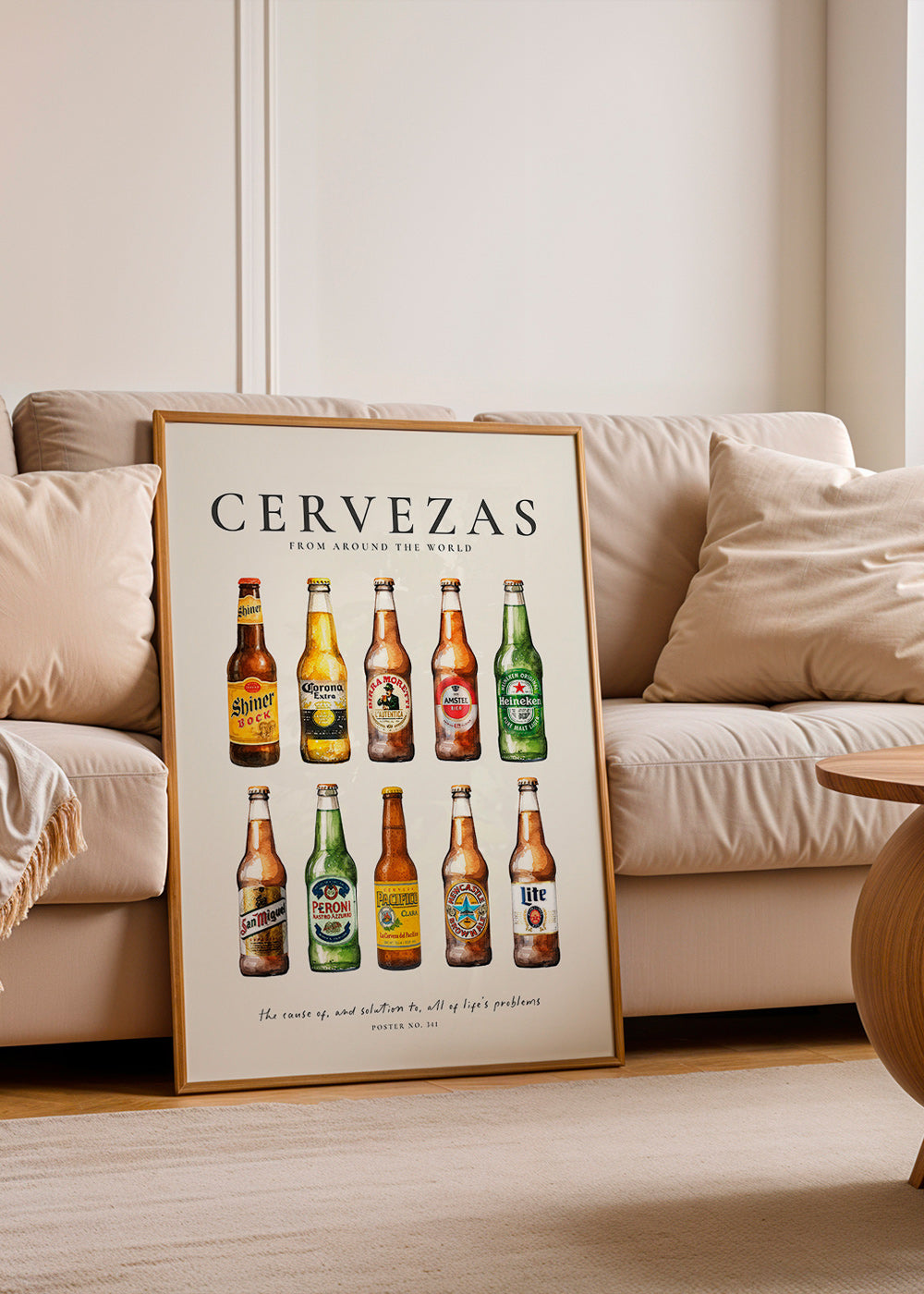 Kitchen art — Classic beer bottles grid