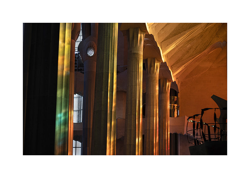 Architectural interior photograph with golden light