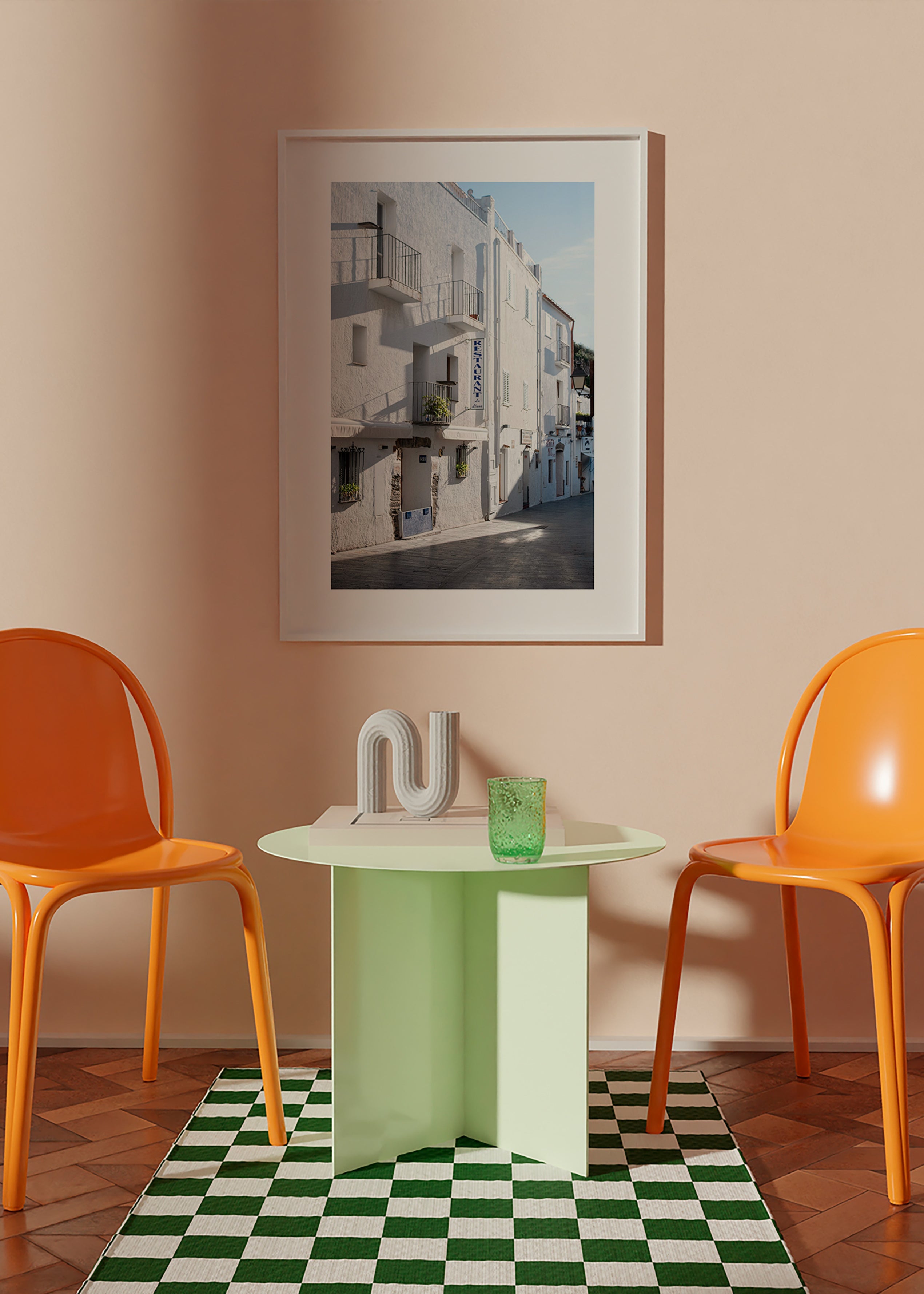 Cuadro de ciudades Calle blanca mediterránea – Product2