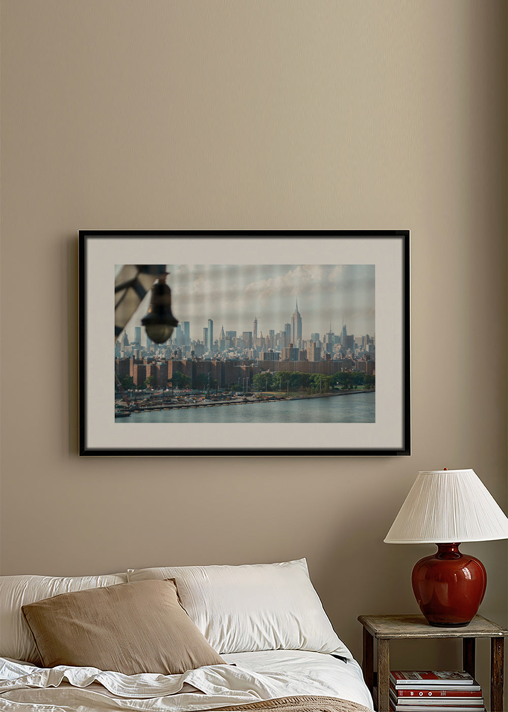 City art Manhattan window skyline