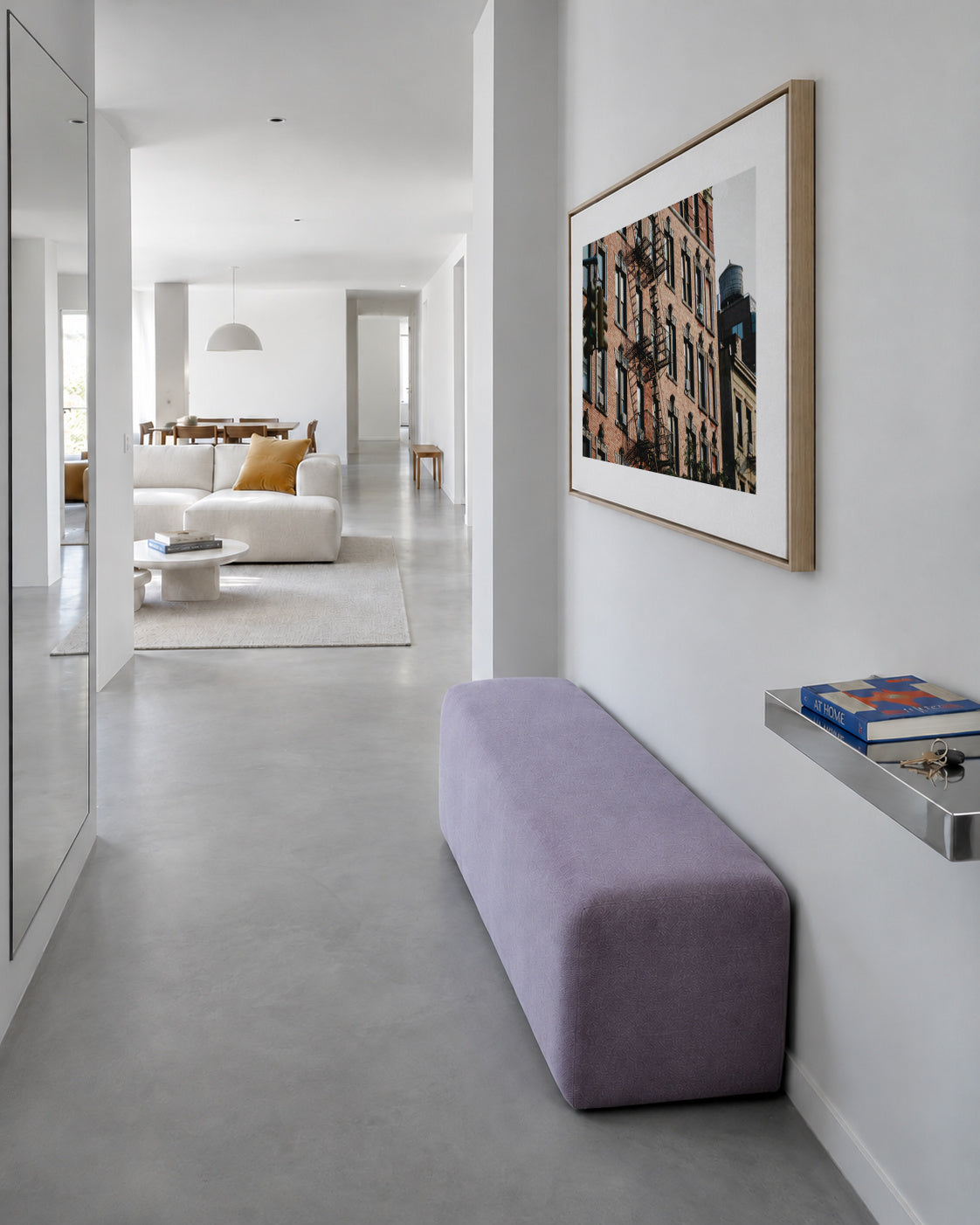 Brooklyn Facade - Framed canvas in an interior