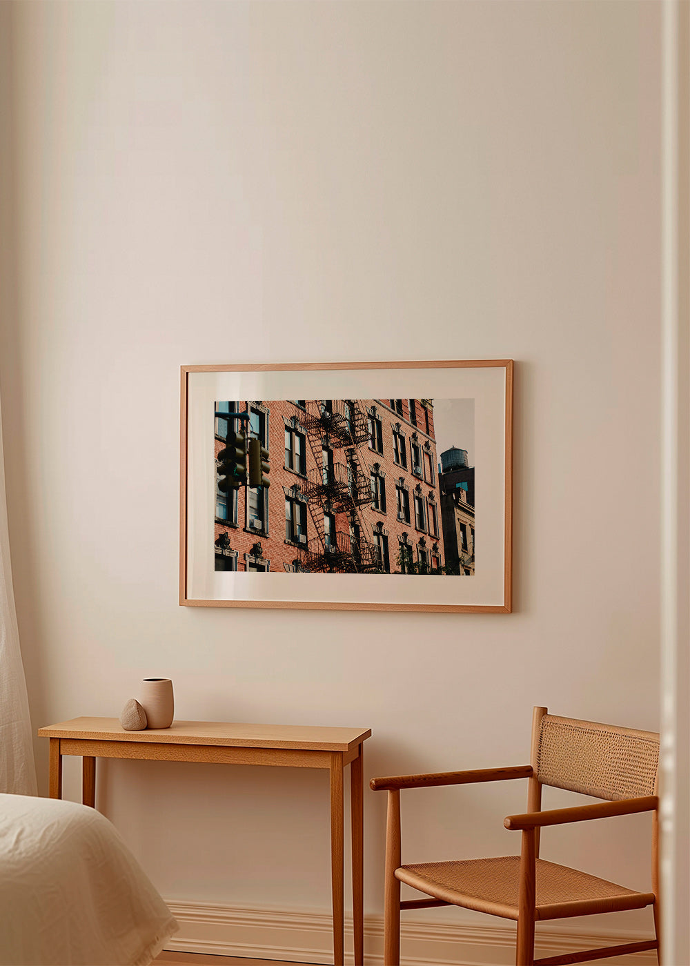 City art: brick facade in frame