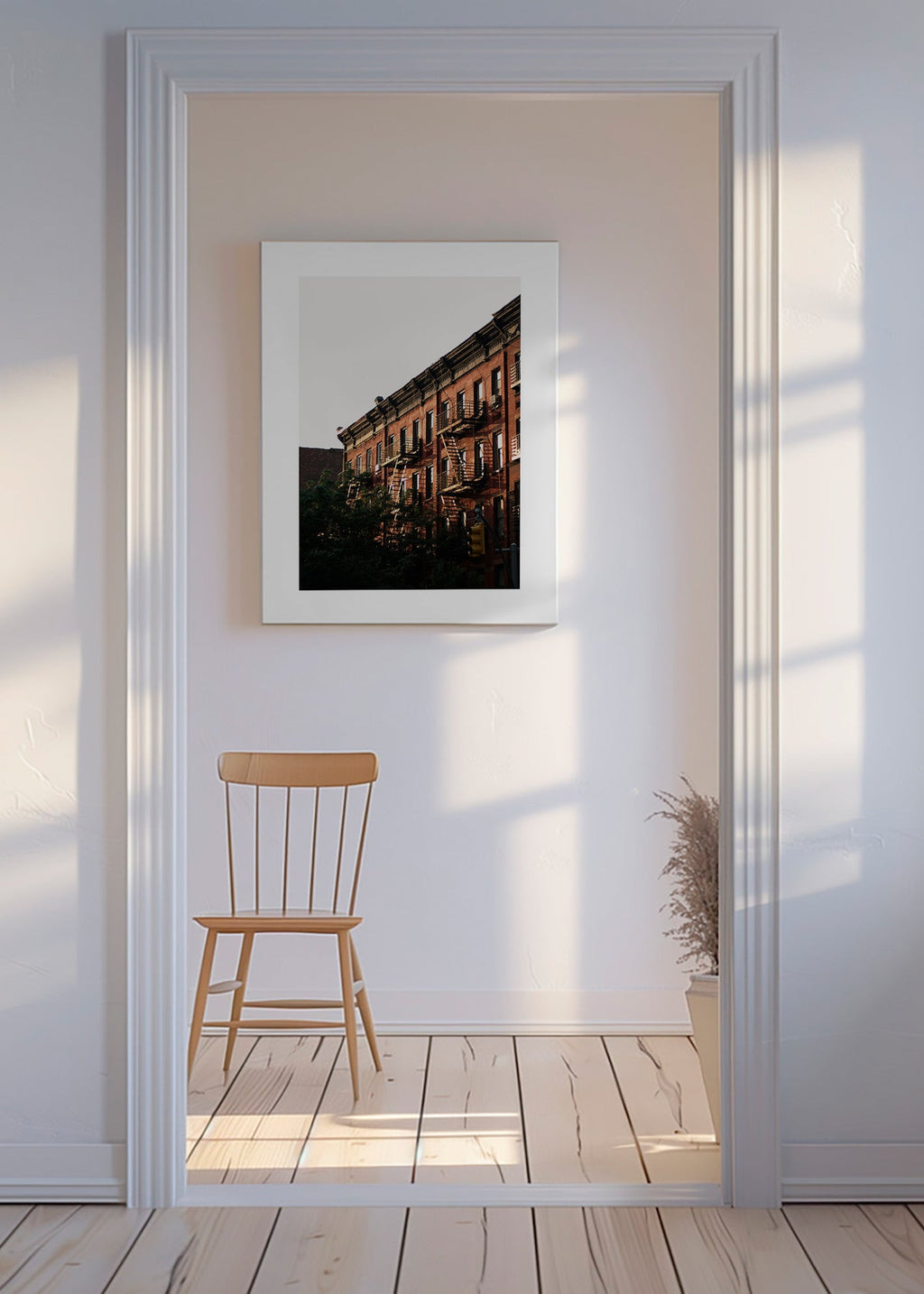 Cuadro de ciudades con fachadas y escaleras de incendios – Canvas