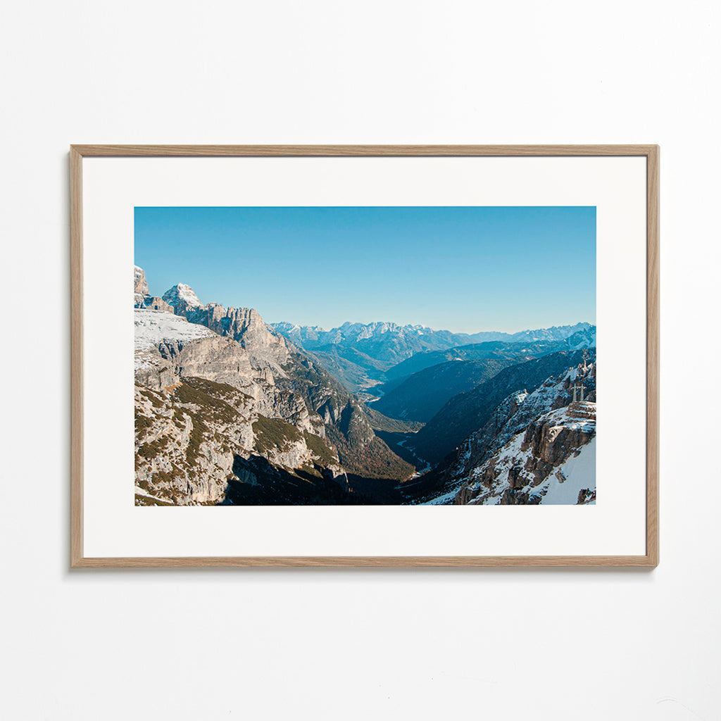 Landscape photo of snowy mountain valley