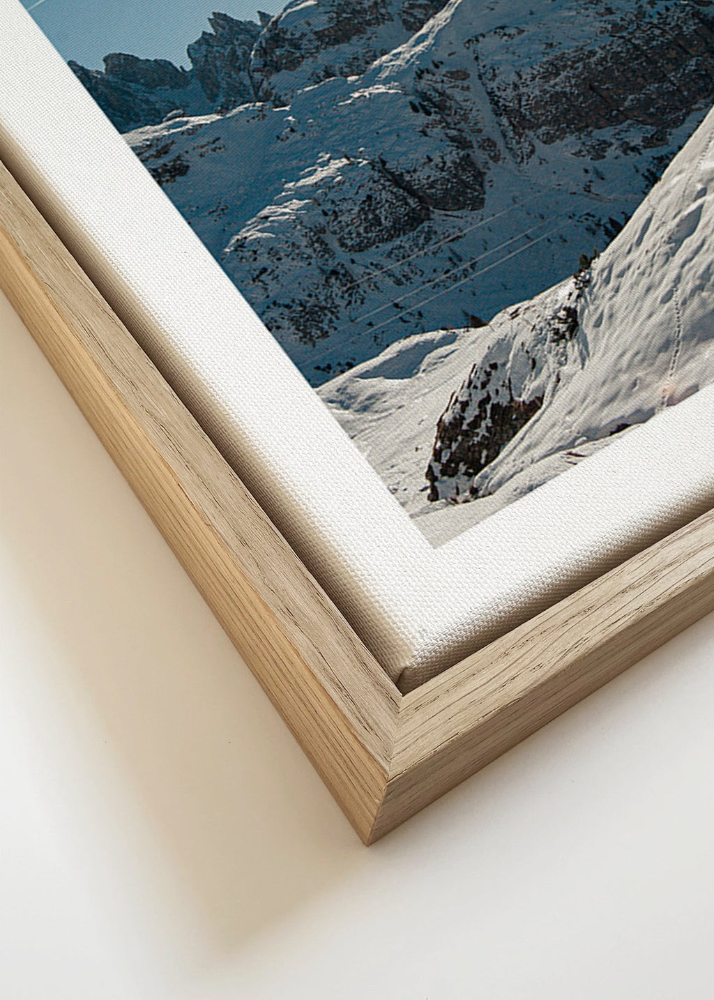 Landscape art: snowy peaks under bright sun