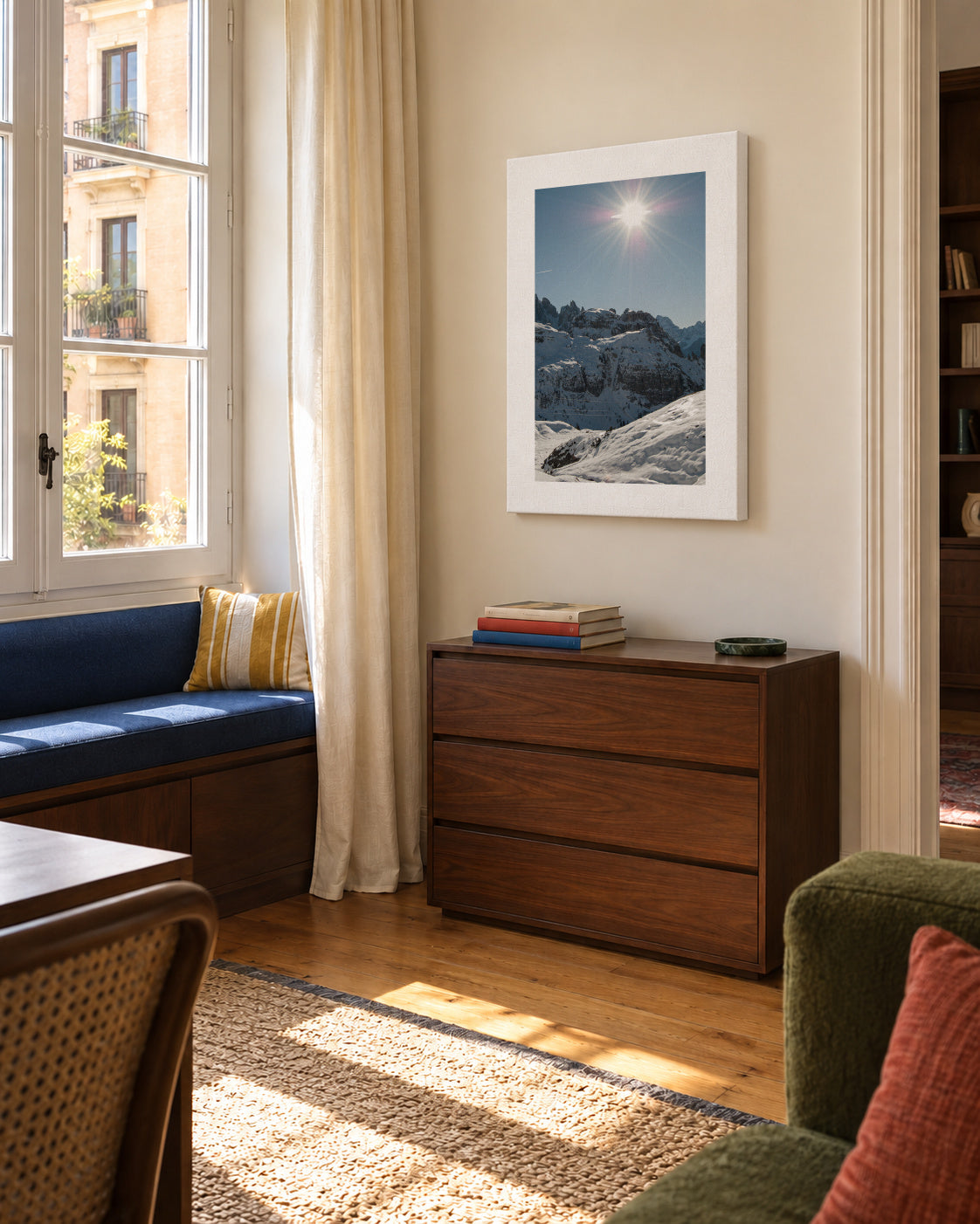 Winter Light - Unframed canvas in an interior