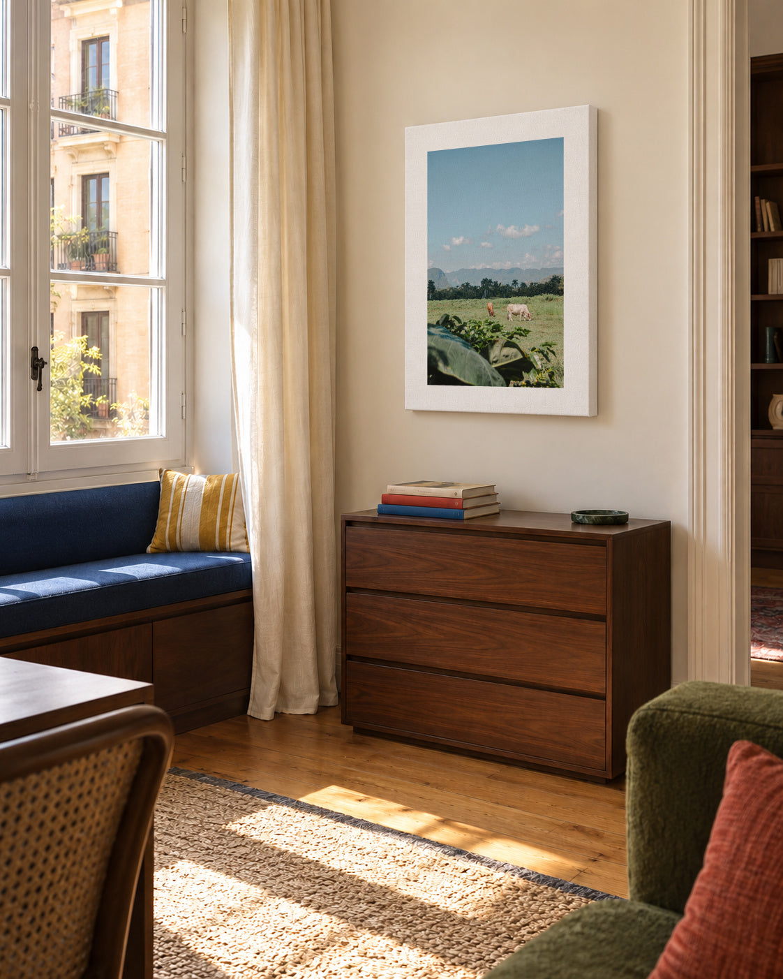 Open Fields - Unframed canvas in an interior